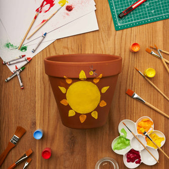 Painted flowerpot