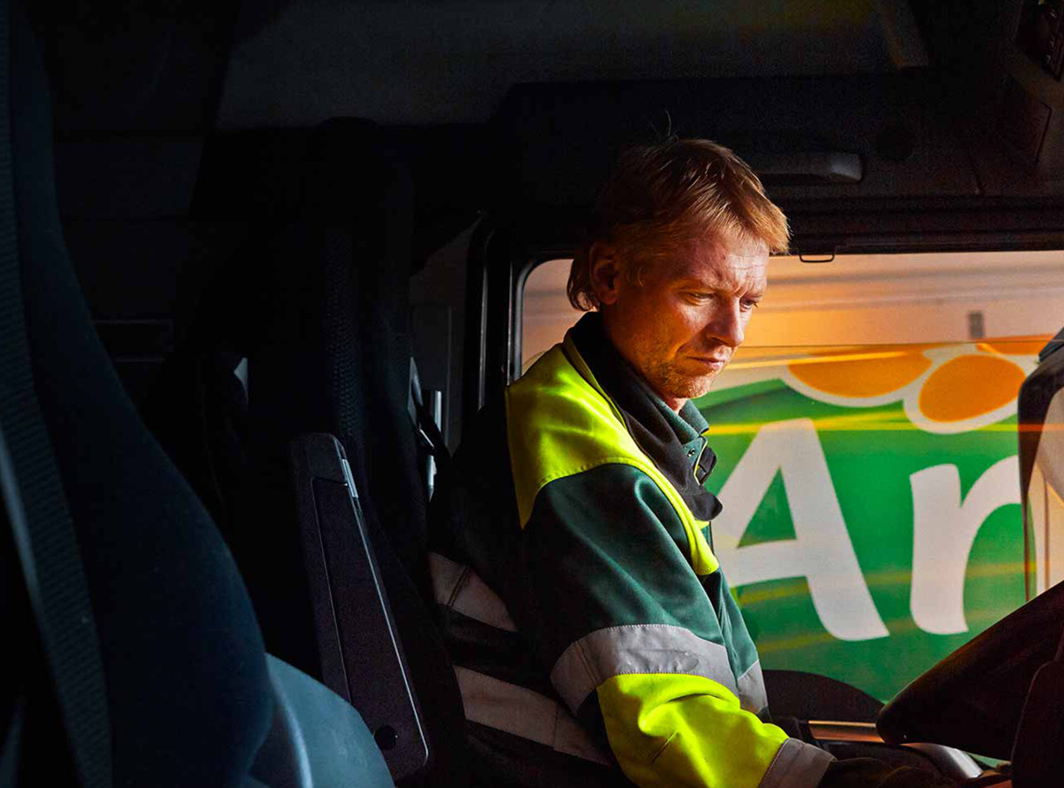 Arla truck driver in his cab