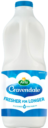 Bottle of cravendale milk